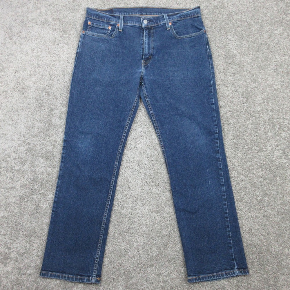 Levis Jeans Mens 36x30 Blue 514 Straight Fit Stretch Denim Pants Zip Fly Faded